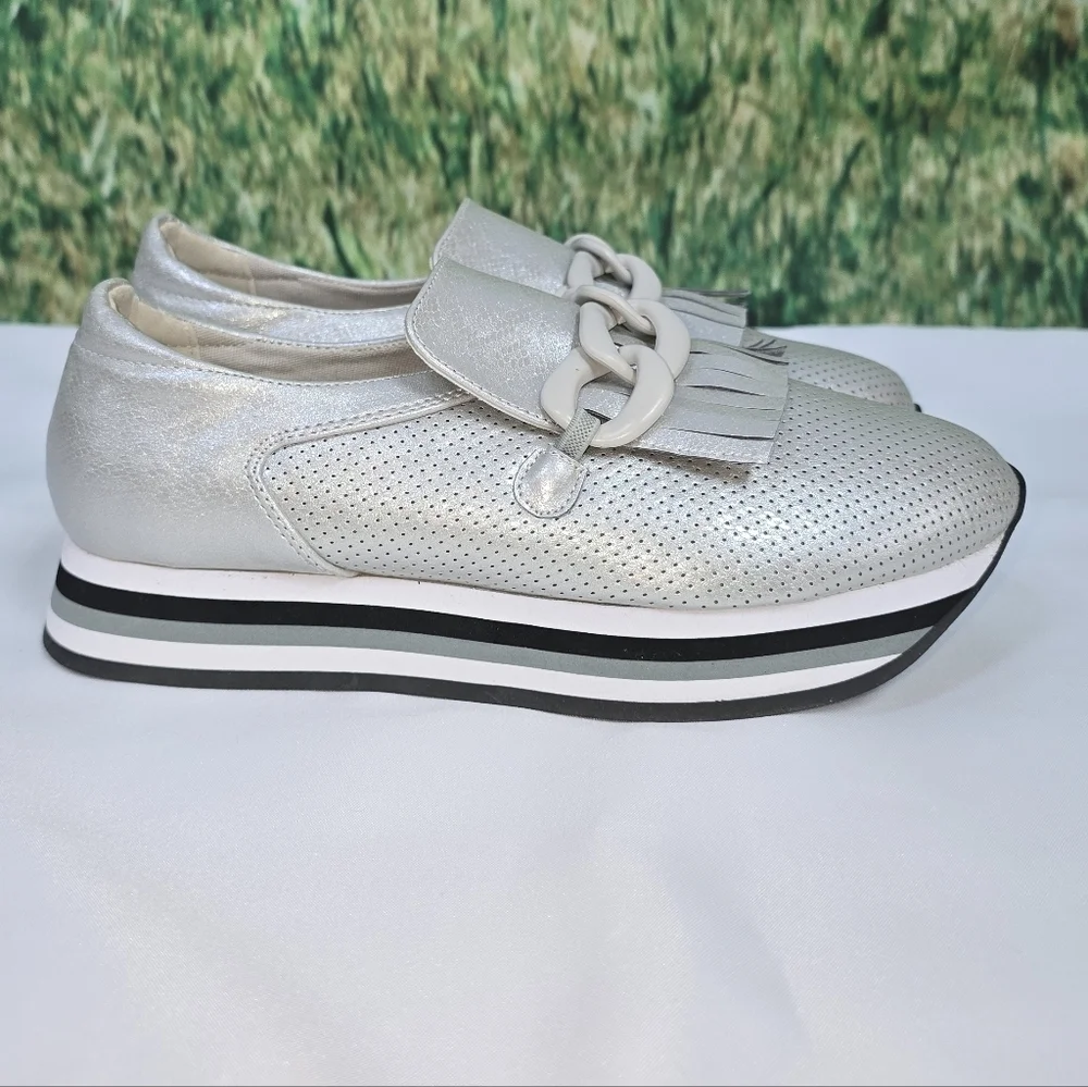 COCONUTS by Matisse Bess Metallic EVA Platform Loafer Sneaker Hybrid Size 7